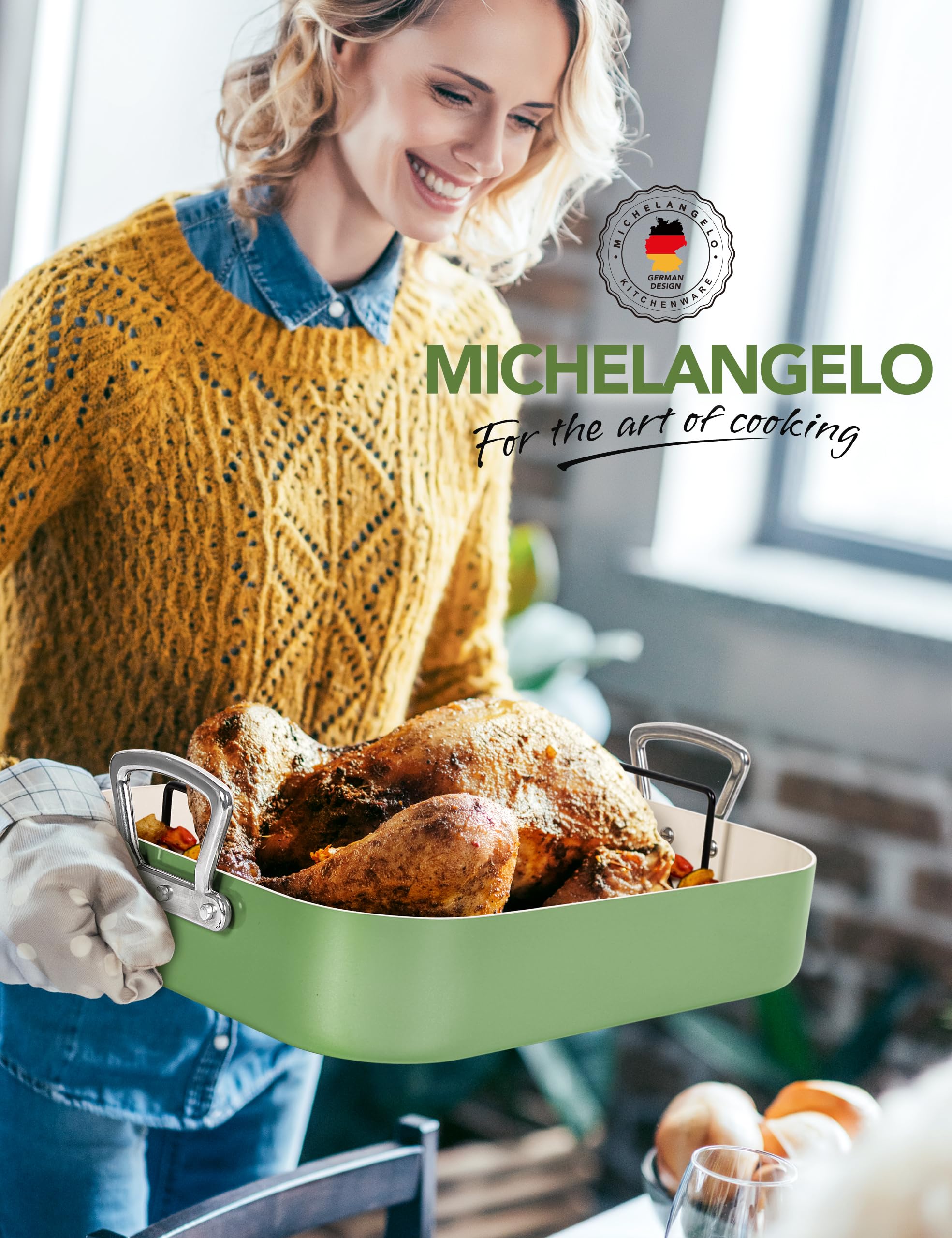 MICHELANGELO interior surface texture closeup showing nonstick ceramic benefit for release