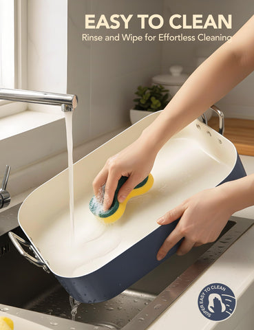 MICHELANGELO pan with roasted turkey in kitchen setting for attractive serving presentation
