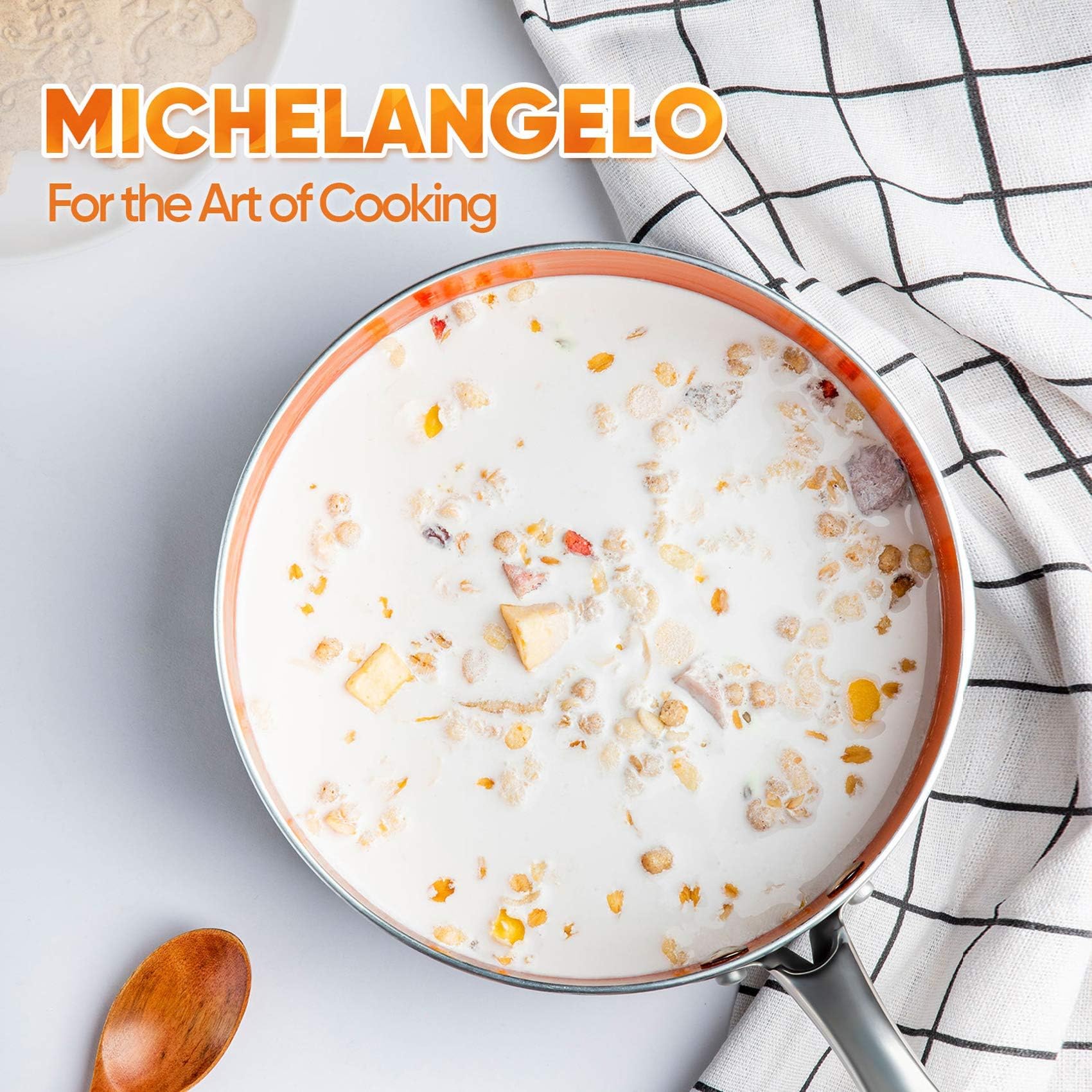 MICHELANGELO saucepan in kitchen lifestyle scene illustrating practical home use