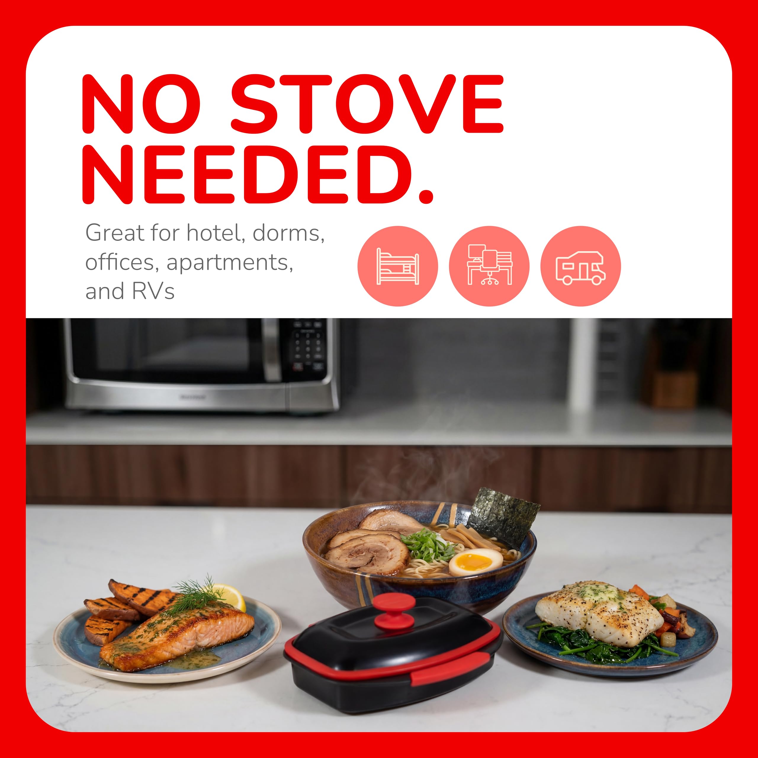 Micro Grill pot next to a mug to show size and portion capacity
