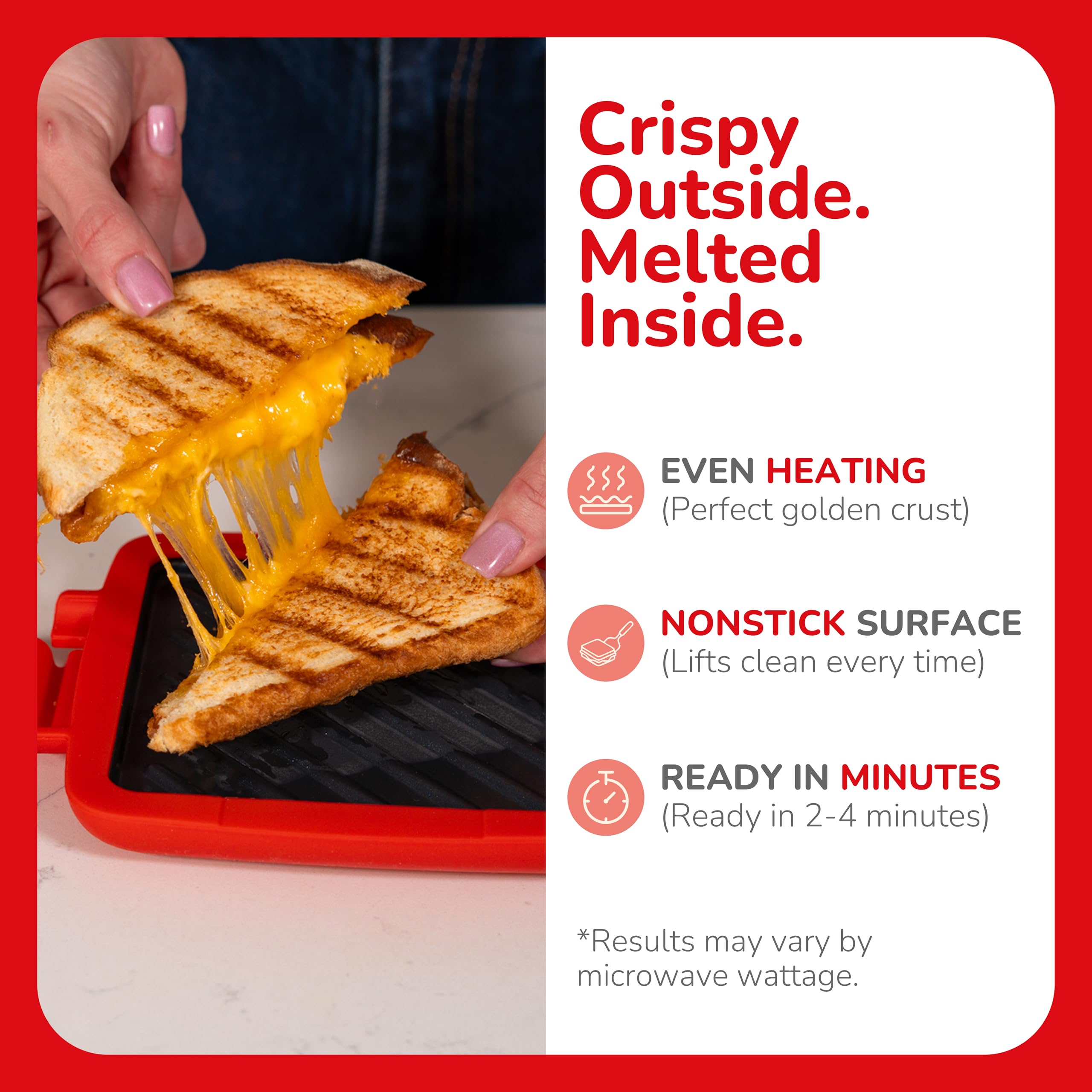 Micro Grill interior nonstick surface visible for easy cleanup benefit