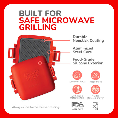Micro Grill size comparison with hand to show compact portability
