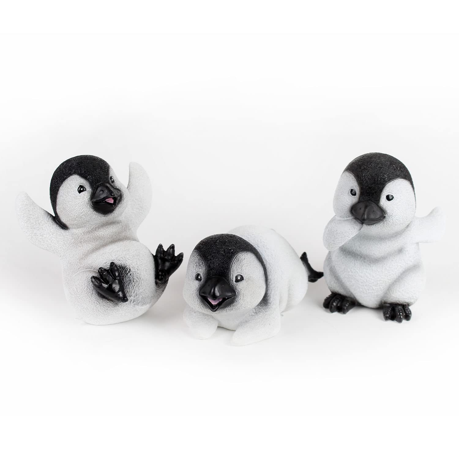 Midlee resin texture and paint detail on penguin, highlights durable construction