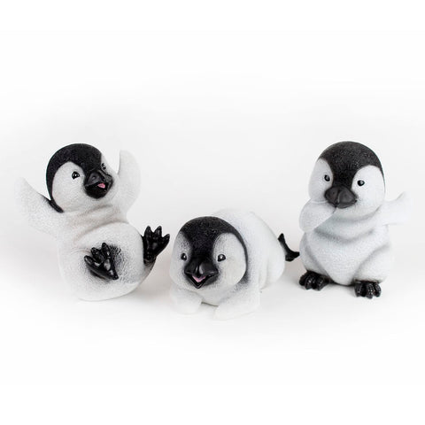 Midlee resin texture and paint detail on penguin, highlights durable construction