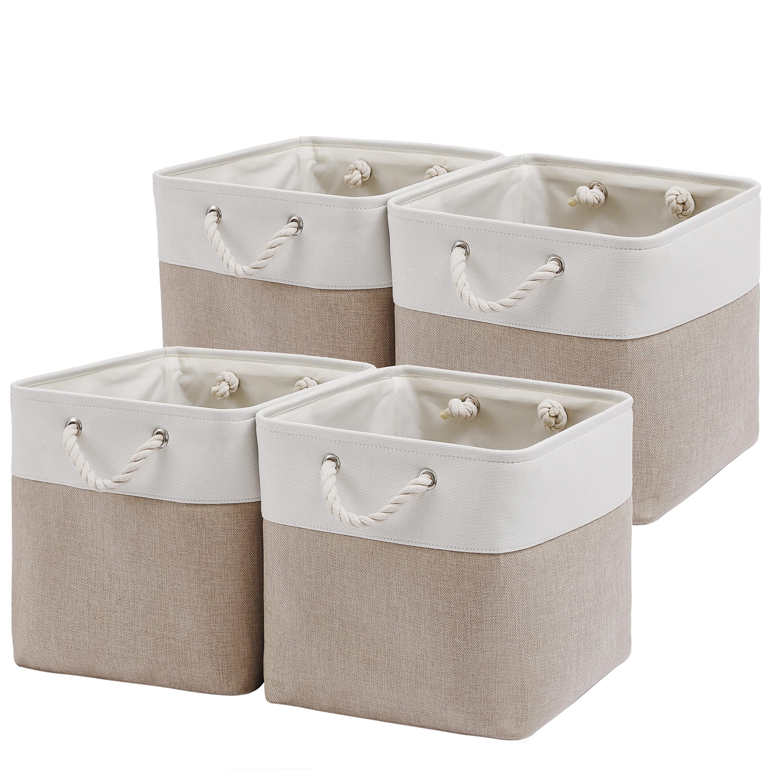 MidmmVick front view of four cube bins showing neat shelf organization and cohesive look