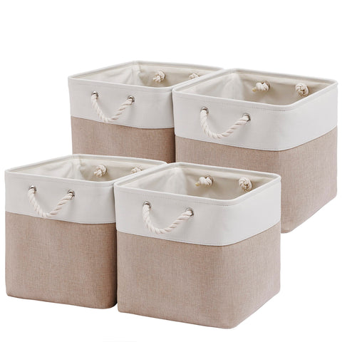 MidmmVick front view of four cube bins showing neat shelf organization and cohesive look