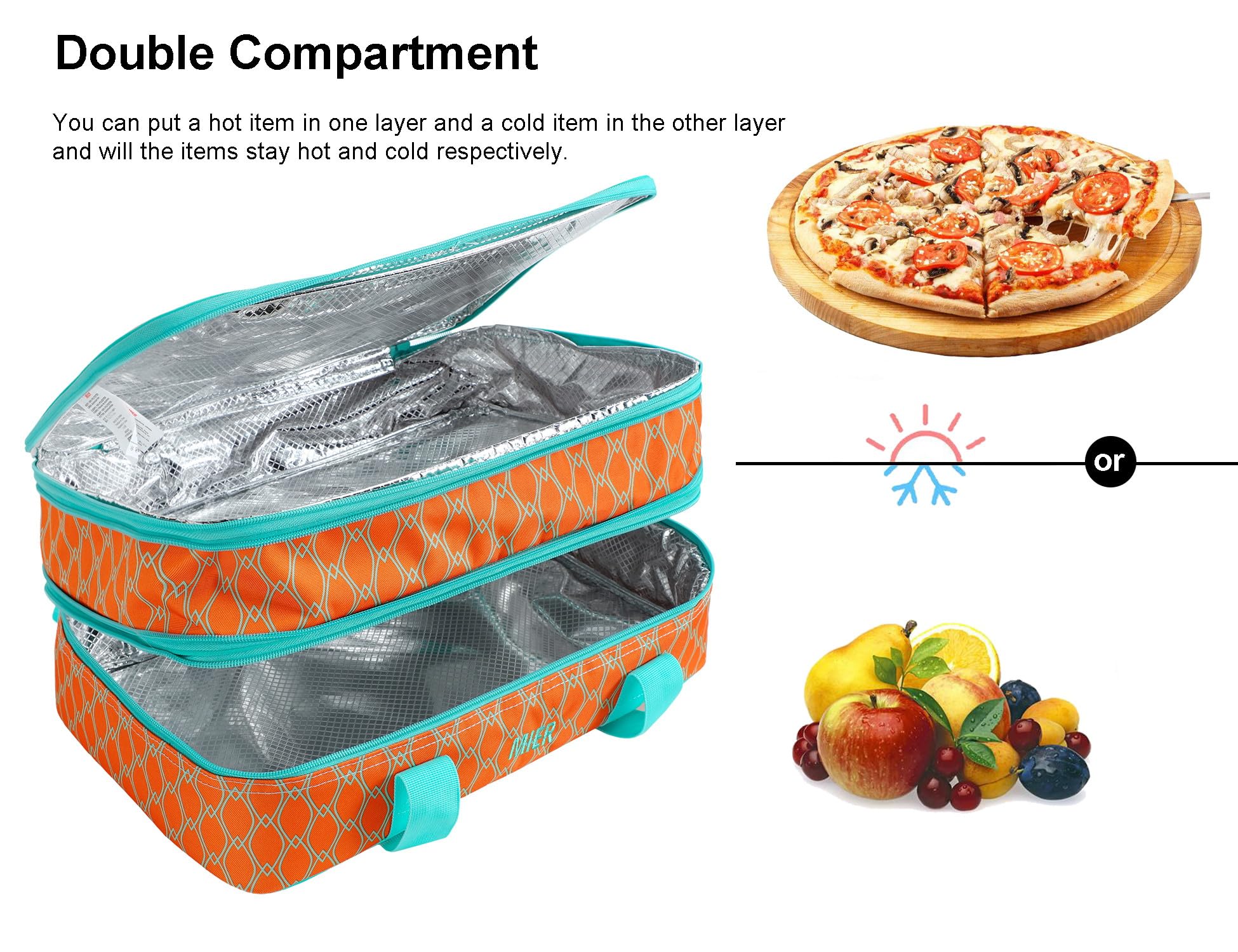 MIER open expanded carrier holding a 9x13 baking dish for secure transport
