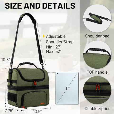 MIER front zipper pocket with utensils and napkin for quick access benefit