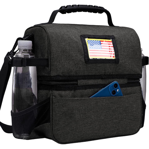 MIER lunch bag on commuter bench illustrating practical everyday use