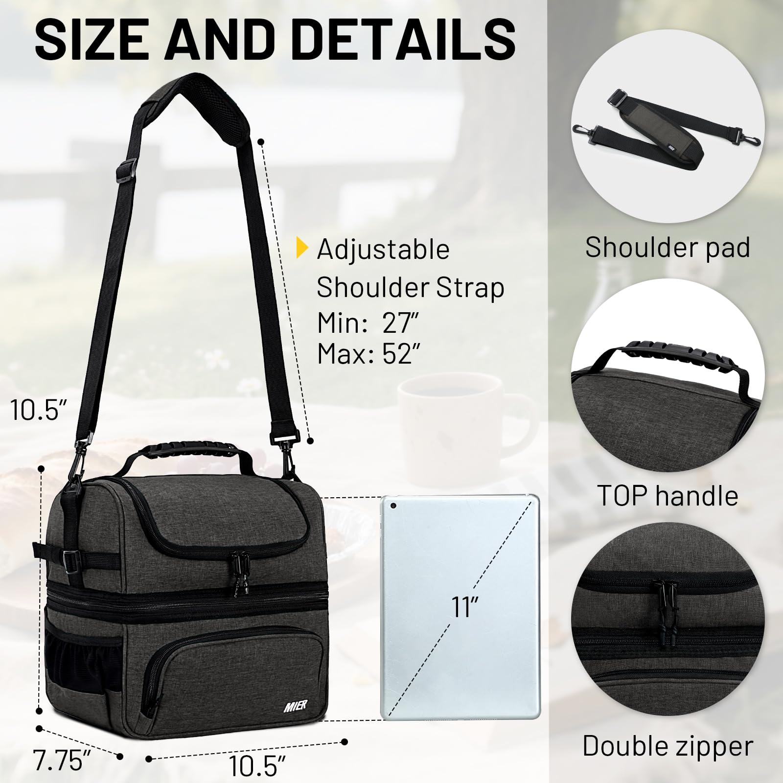 MIER side mesh pocket with bottle demonstrating secure storage on the go
