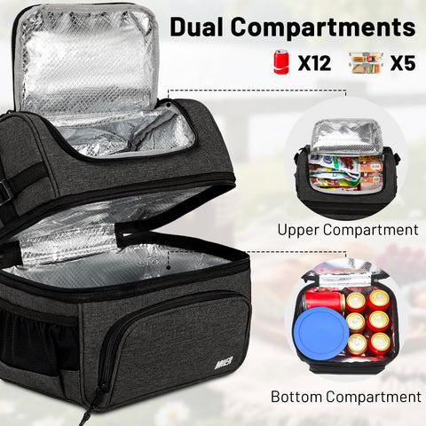 MIER top compartment open displaying wide U-opening for easy access