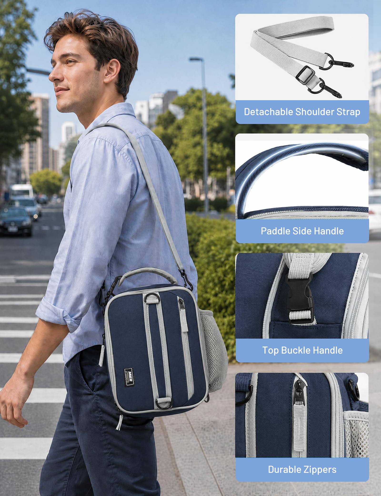 MIER front pocket and side mesh organizing utensils and water bottle