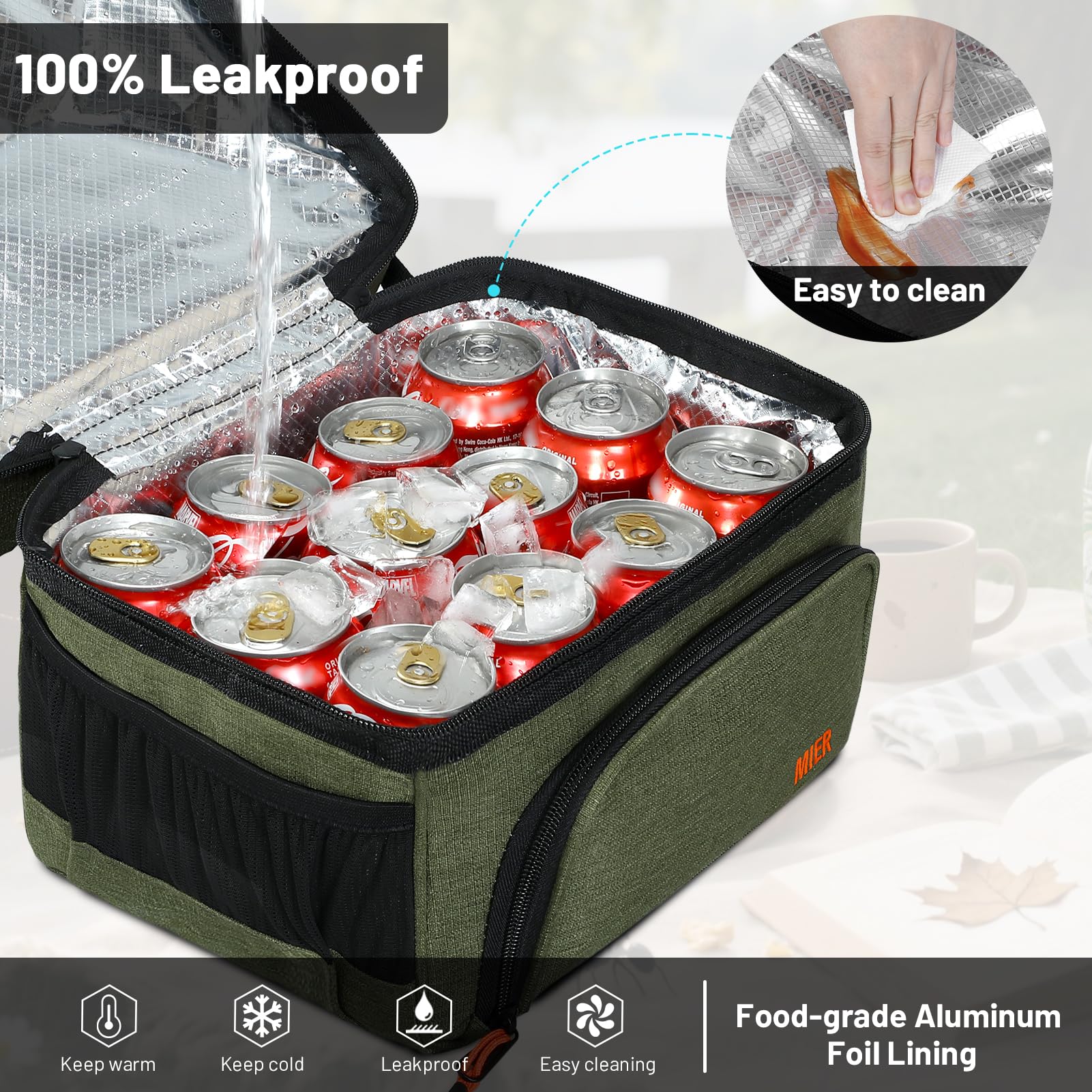 MIER side mesh pocket holding bottle securely for easy hydration benefit