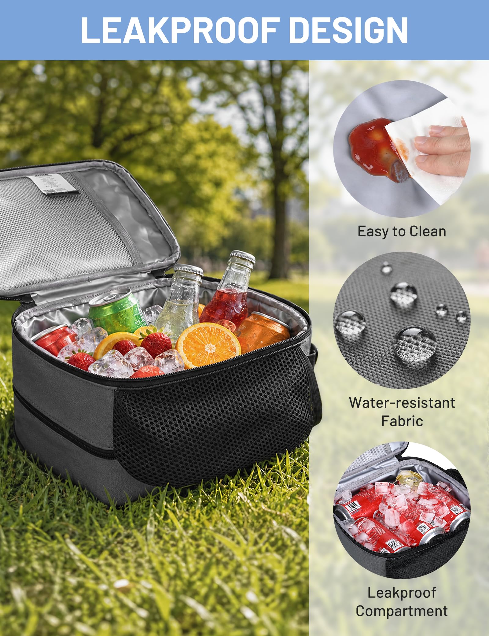 MIER side mesh bottle pocket holds water bottle for on-the-go hydration
