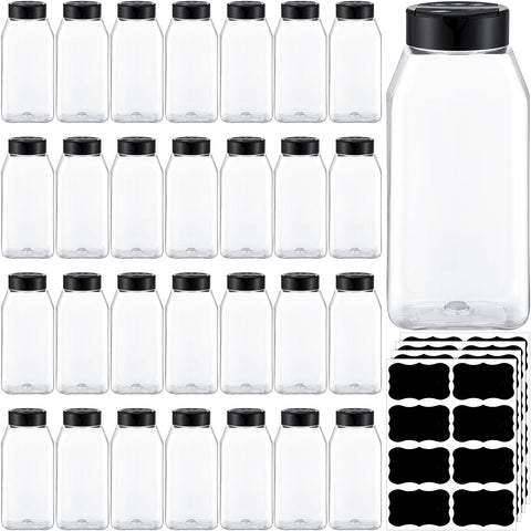 Mifoci clear 28-pack front view showing black lids and organized jars benefit storage