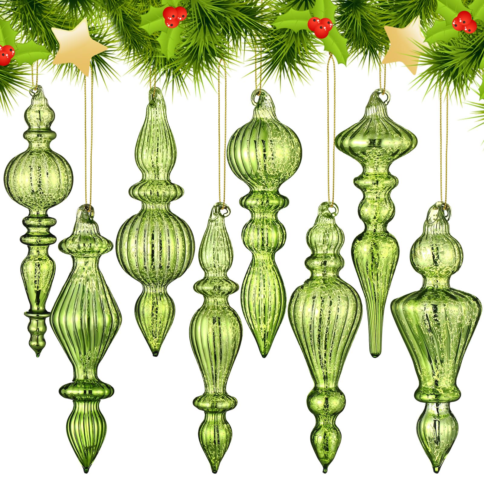 Mifoci front packaging showing eight fresh green finials, tidy storage and ready-to-decorate