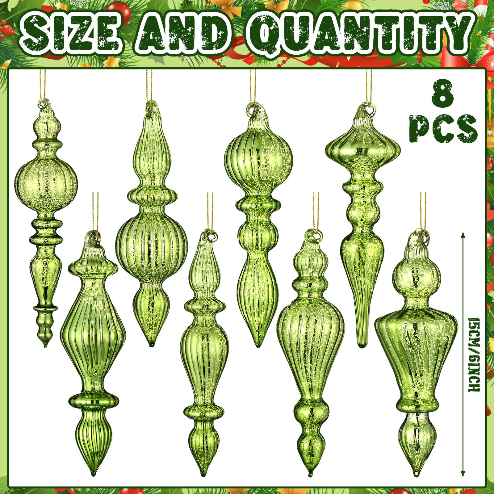 Mifoci ornaments hanging on a Christmas tree creating height and light-reflecting sparkle