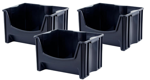 Mighty Tuff front view showing black jumbo bin and wide opening for easy access