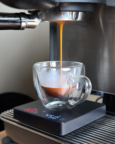 MiiCoffee nano invisible LED display visible with clear measurements for precision