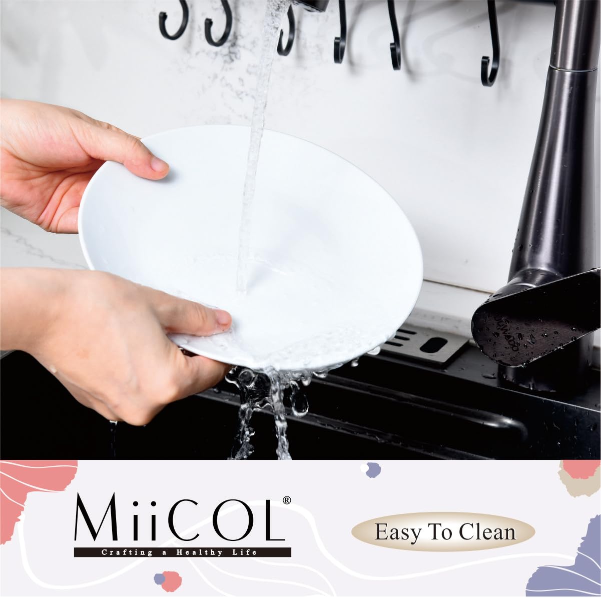 Miicol plate inside dishwasher conveying easy cleaning and convenience