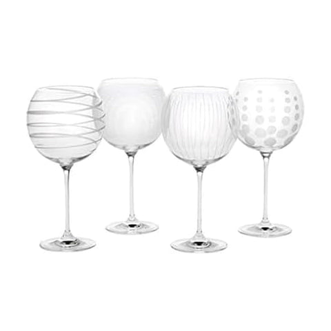 Mikasa Cheers balloon goblet front view showing set of four and gift box, elegant presentation