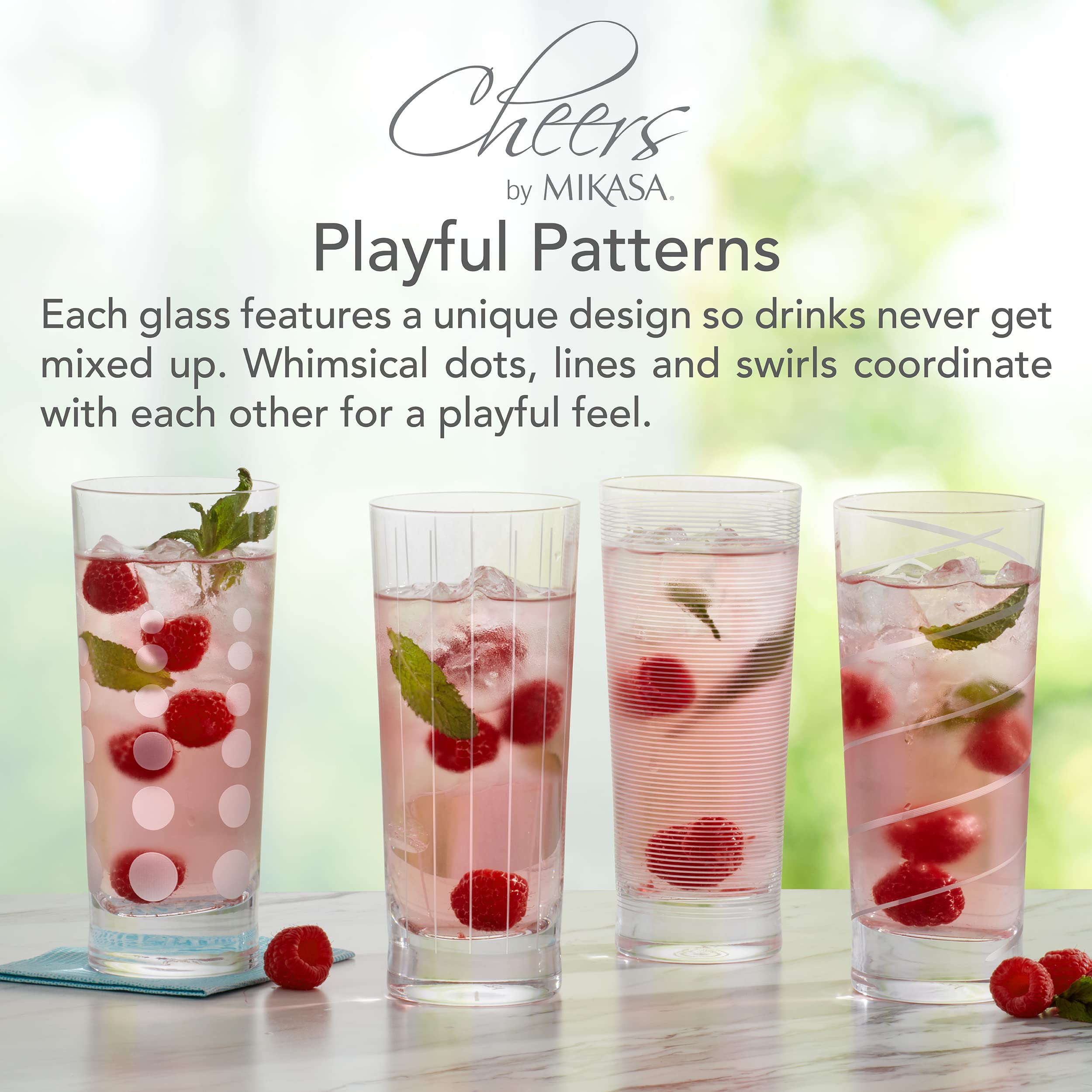 Mikasa glass on table setting showing coordinated patterns for entertaining