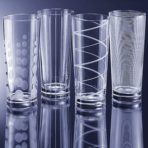 Mikasa glass next to a ruler illustrating 19.75-ounce size and scale