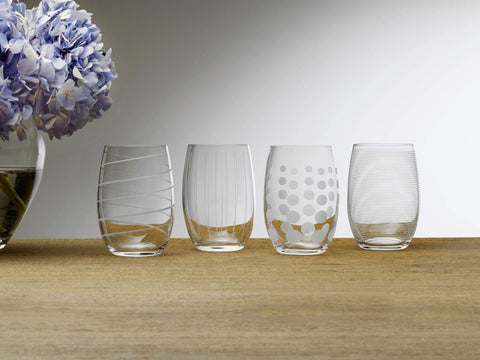 Mikasa Cheers side profile highlighting classic stemless silhouette and stability