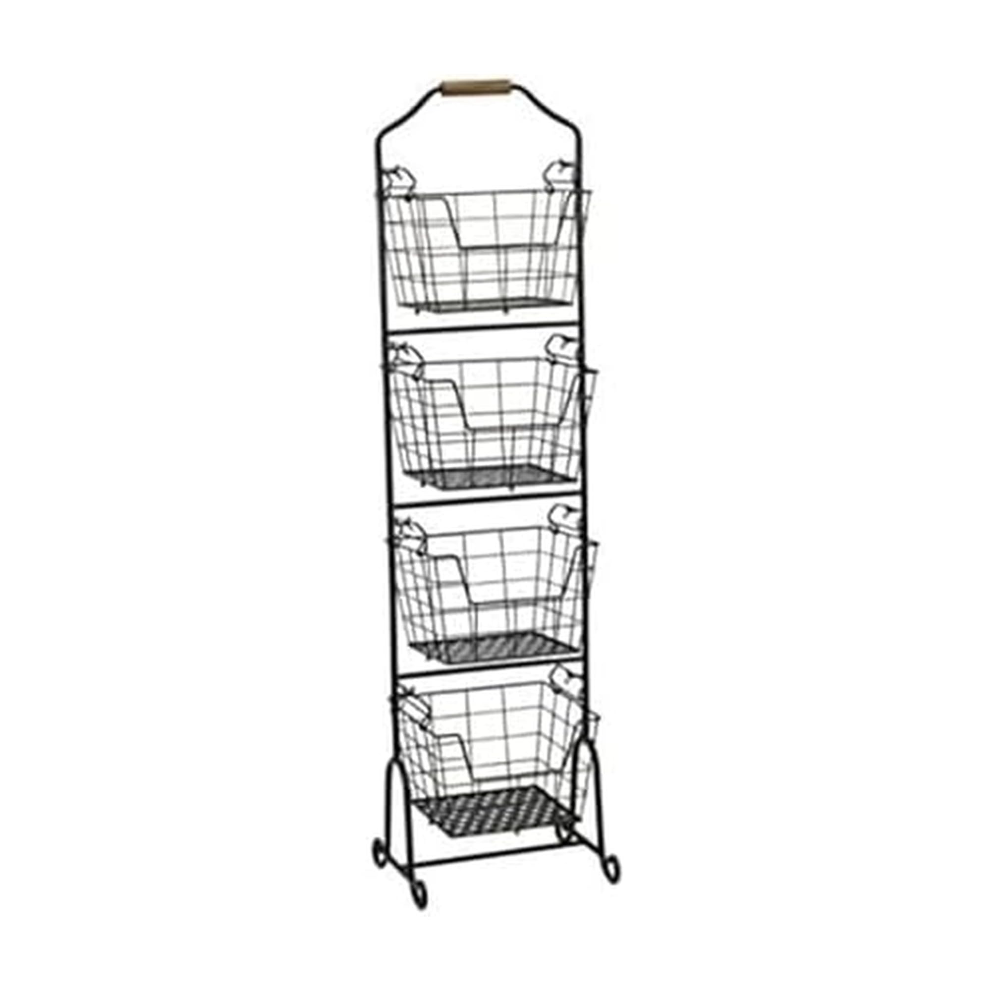 Mikasa Ferme front view showing four stacked baskets and slim profile for space-saving