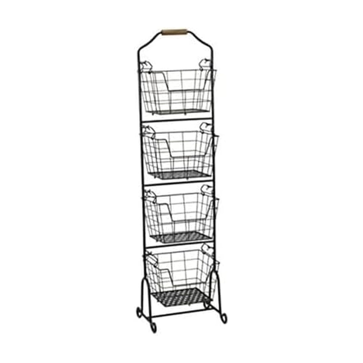 Mikasa Ferme front view showing four stacked baskets and slim profile for space-saving