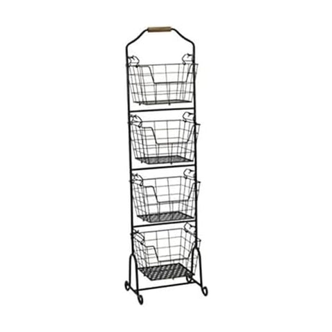 Mikasa Ferme front view showing four stacked baskets and slim profile for space-saving