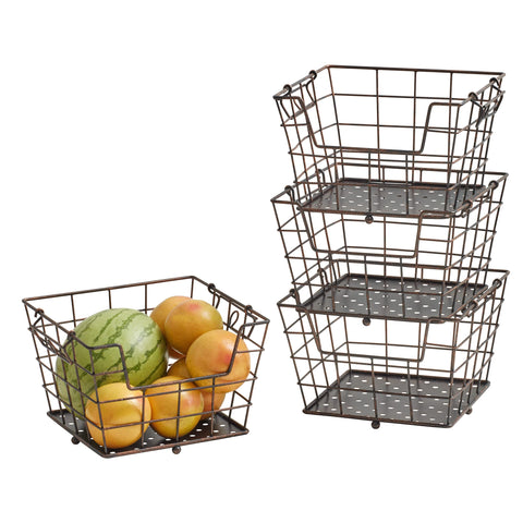 Mikasa Ferme on kitchen counter organizing produce and freeing workspace