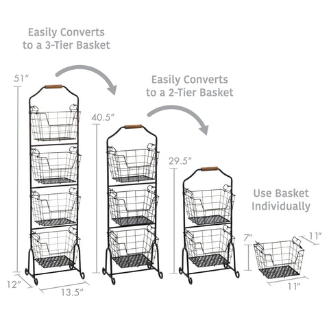Mikasa Ferme top basket detail highlighting roomy wire construction and airflow benefit