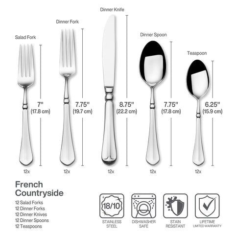 Mikasa spoon bowl close-up showing smooth polished surface and durable stainless steel
