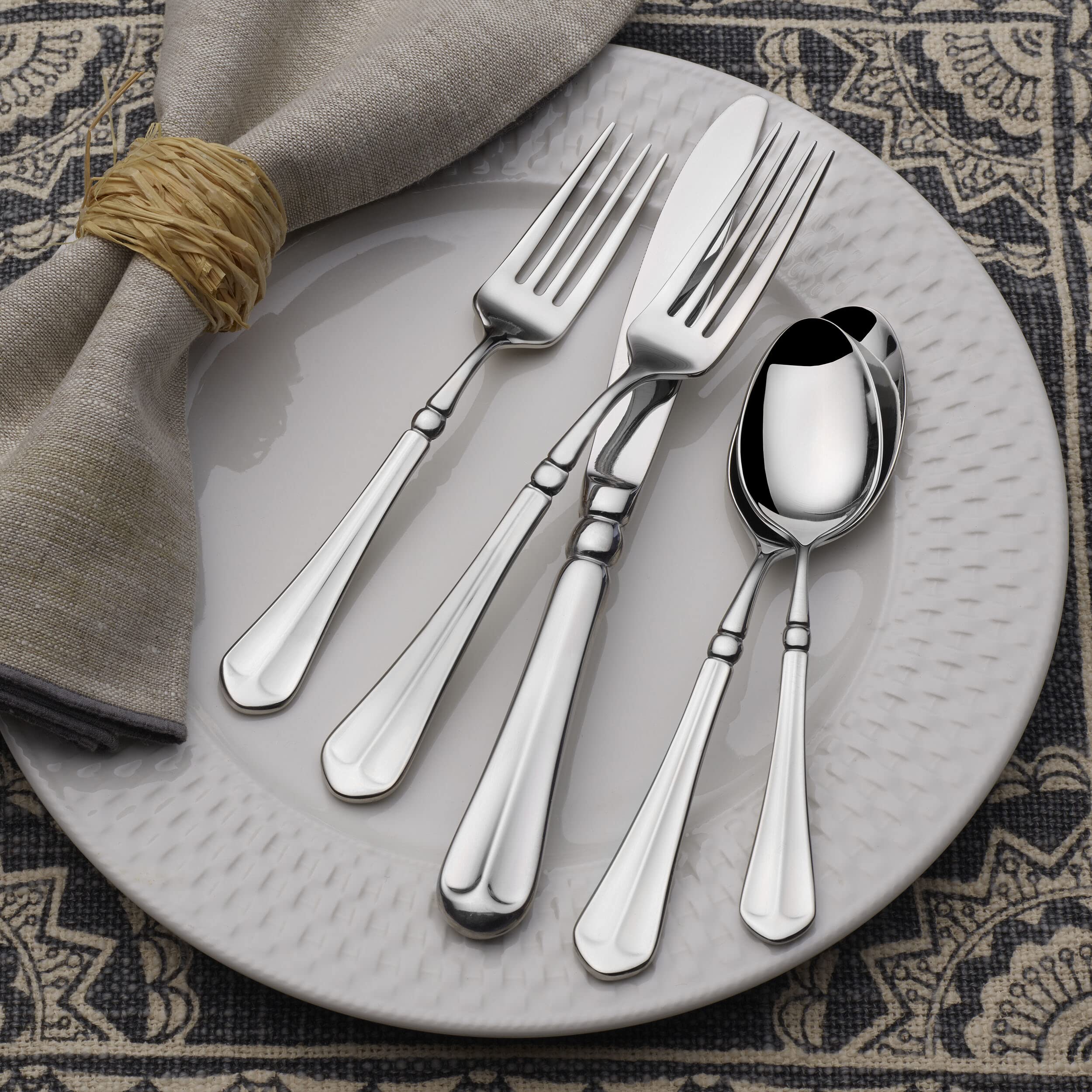 Mikasa utensils organized in a drawer showing compact storage and everyday convenience