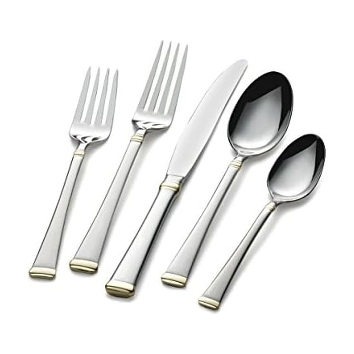 Mikasa flatware front view showing full place setting and refined finish
