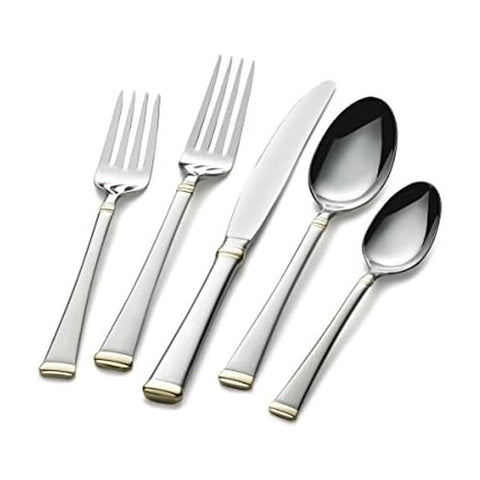Mikasa flatware front view showing full place setting and refined finish