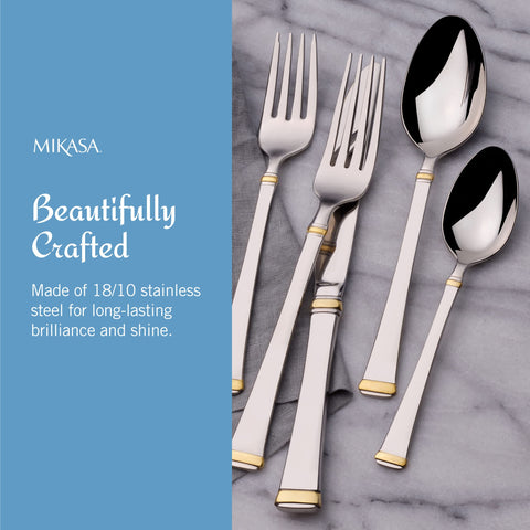 Mikasa serving utensils arranged to show versatility and complete service coverage
