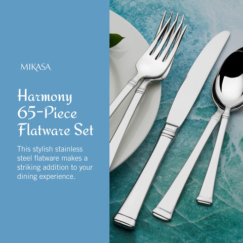 Mikasa Harmony arranged serving utensils ready to serve with coordinated finish