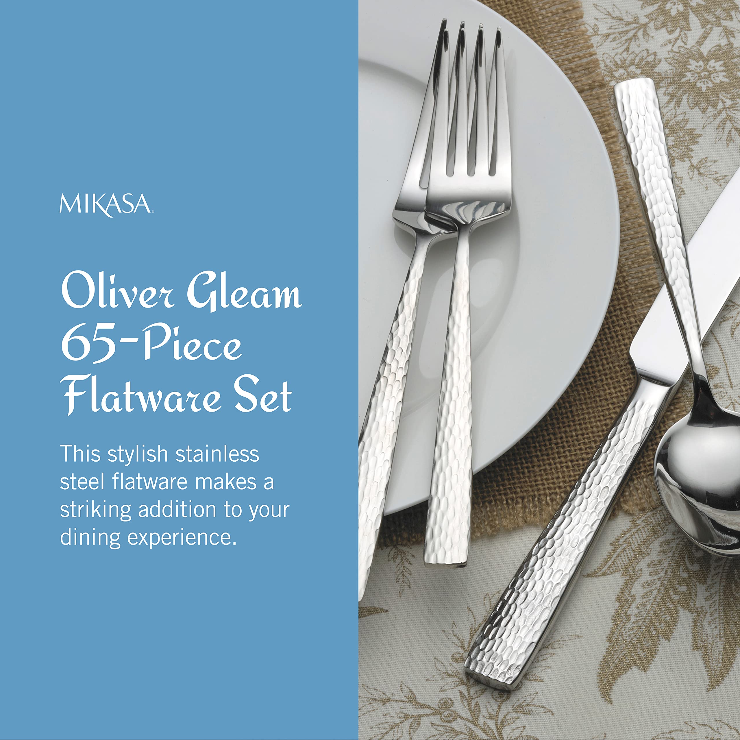 Mikasa Oliver serving utensils grouped, ready for buffet convenience