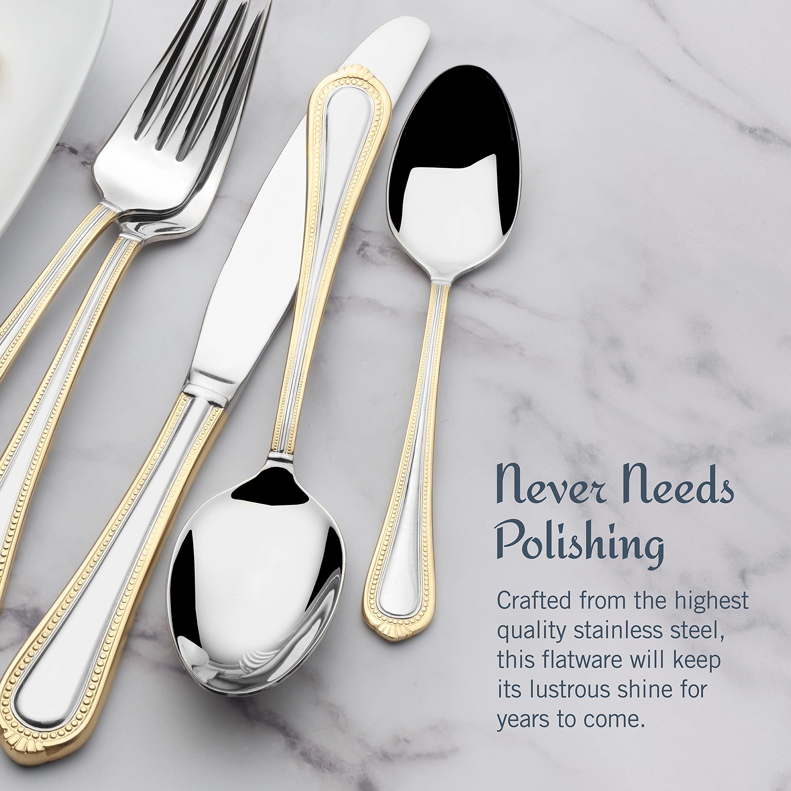 Mikasa place setting staged on dinnerware demonstrating cohesive formal table appearance