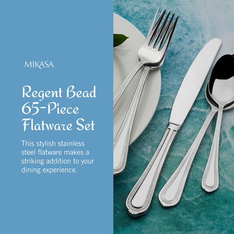 Mikasa Regent Bead teardrop handle close-up showing beaded border detail