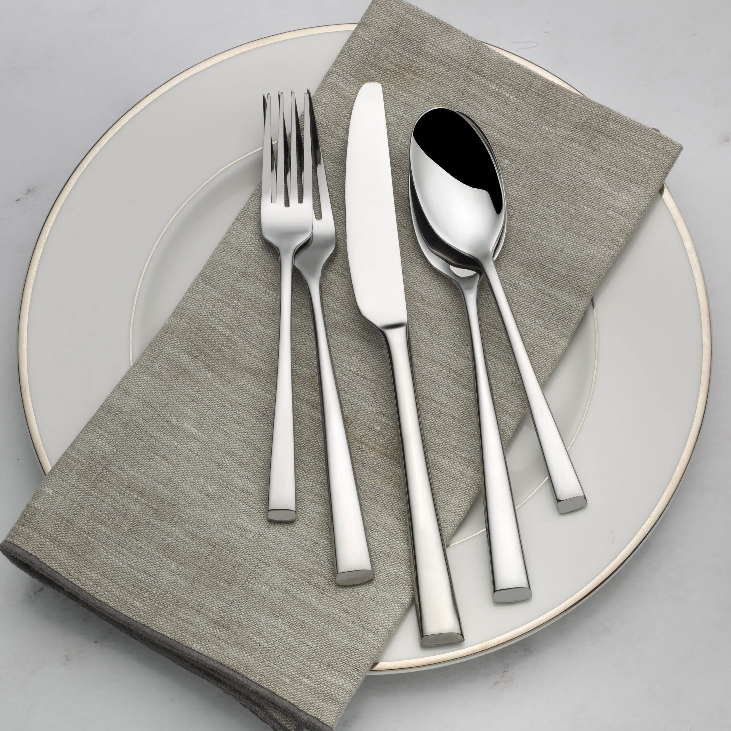 Mikasa Rockford pieces loaded in a dishwasher showing easy cleanup advantage