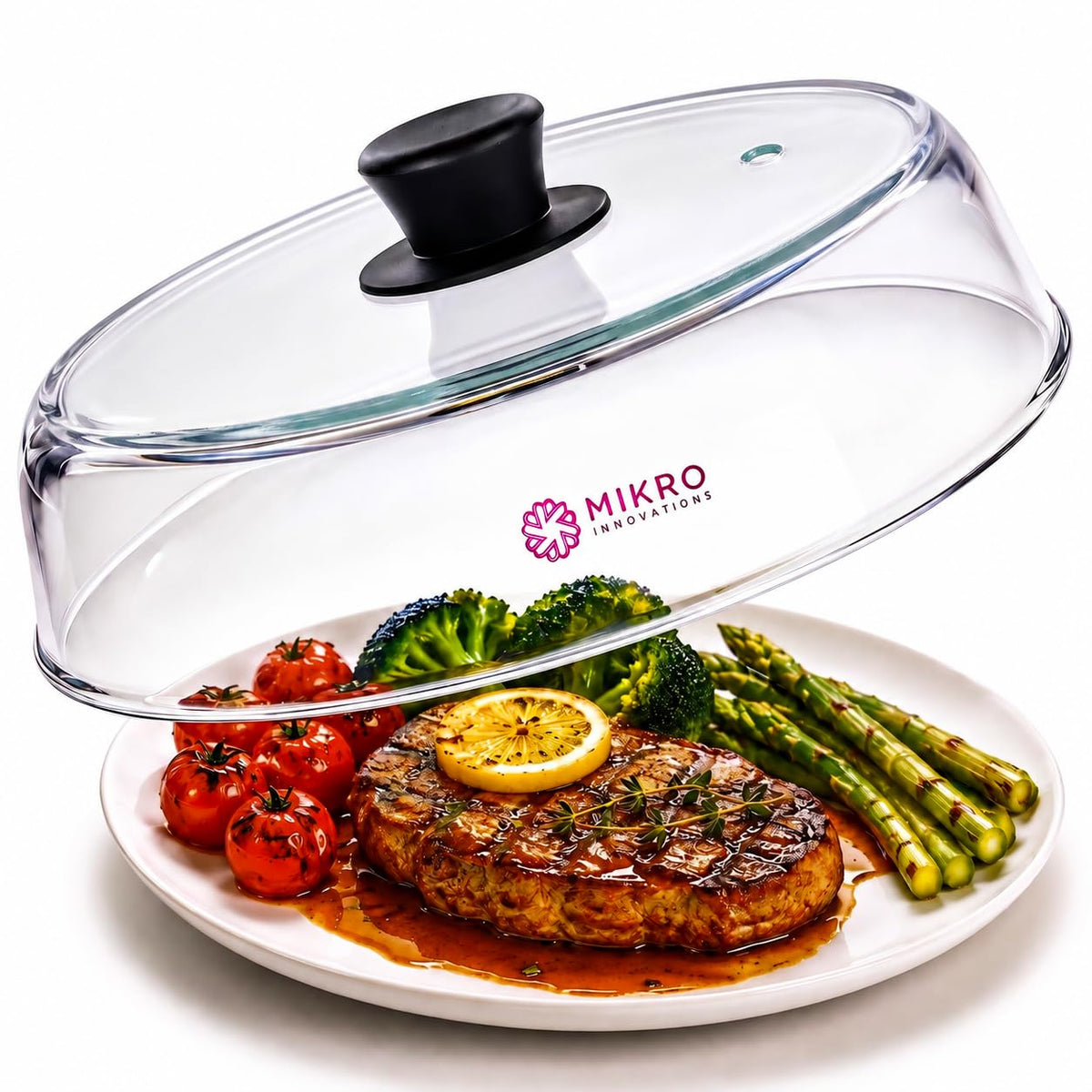 Mikro Innovations front view of clear 10.5-inch glass cover showing full plate protection
