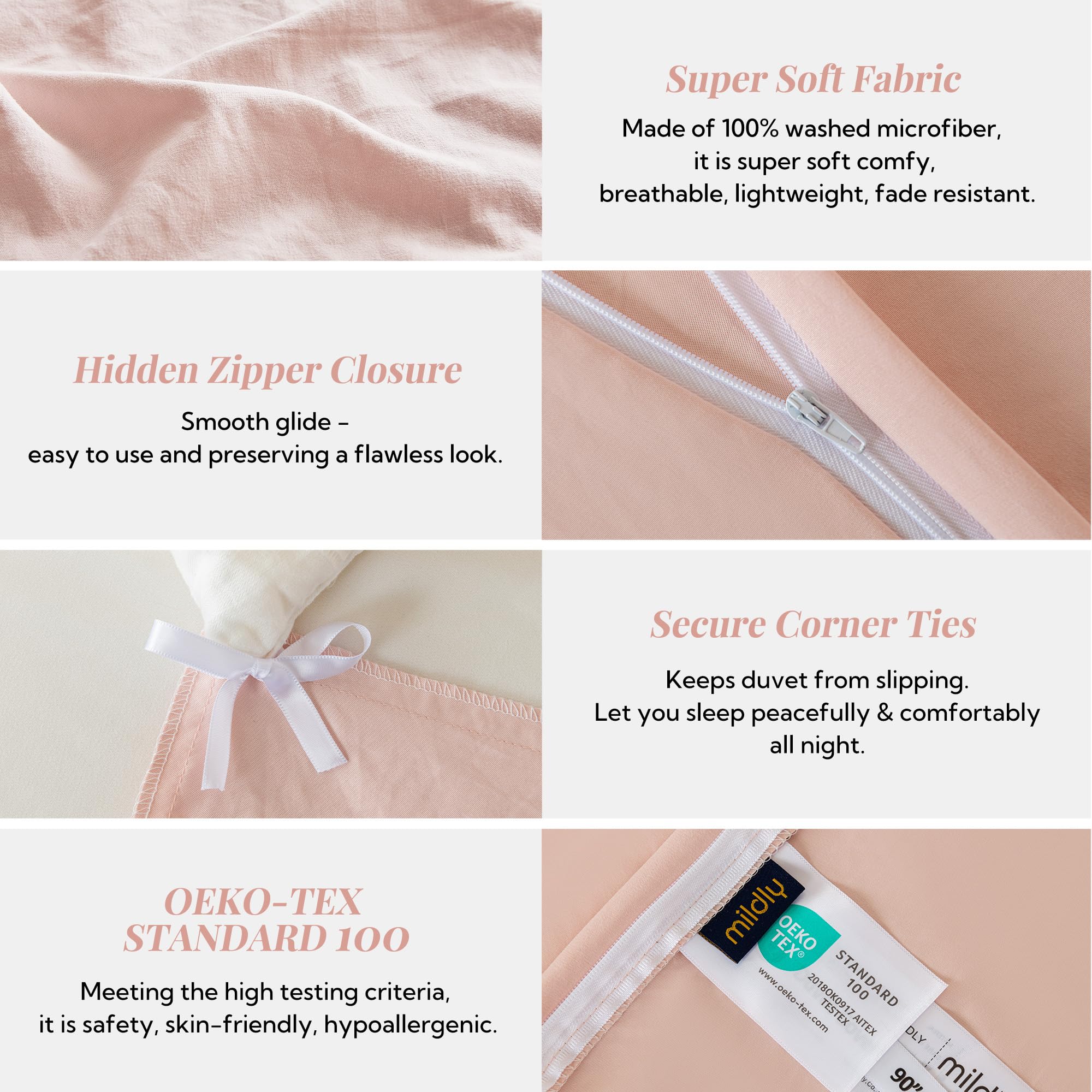 MILDLY pillow shams matching duvet cover for coordinated bedding set