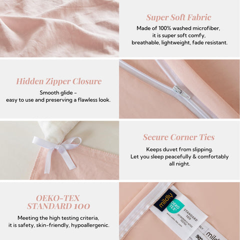 MILDLY pillow shams matching duvet cover for coordinated bedding set