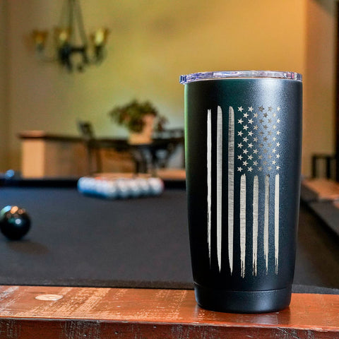 Military Gift Shop hand-holding tumbler during commute showing comfortable everyday use