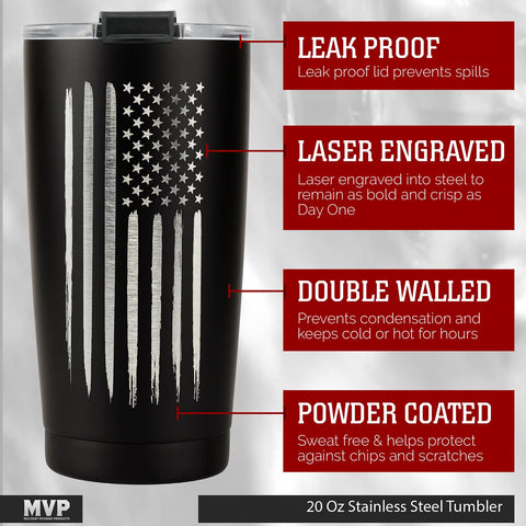 Military Gift Shop detail of laser-engraved American flag showing long-lasting crisp design