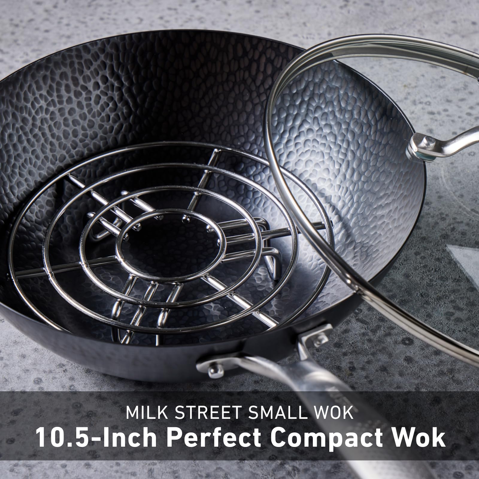 Milk Street wok flat bottom on burner delivering even, stable heating