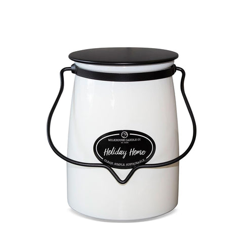 Milkhouse Holiday Home front jar showing classic design and seasonal appeal